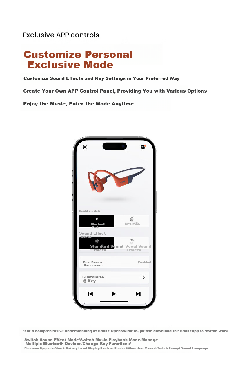 Наушники SHOKZ OpenSwim Pro S710, костная проводимость, беспроводные спортивные наушники Bluetooth, открытого типа для плавания, бега, велоспорта, водонепроницаемые, цвет "Панда"