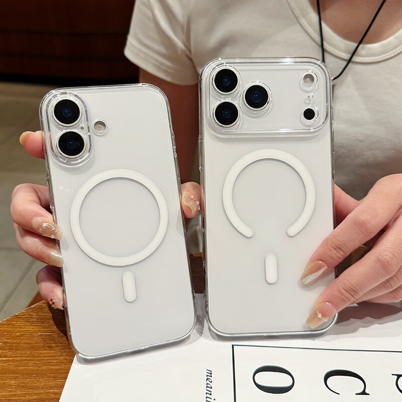 Прозрачный магнитный чехол Sihuanke для Apple iPhone 17 Pro Max, полное покрытие