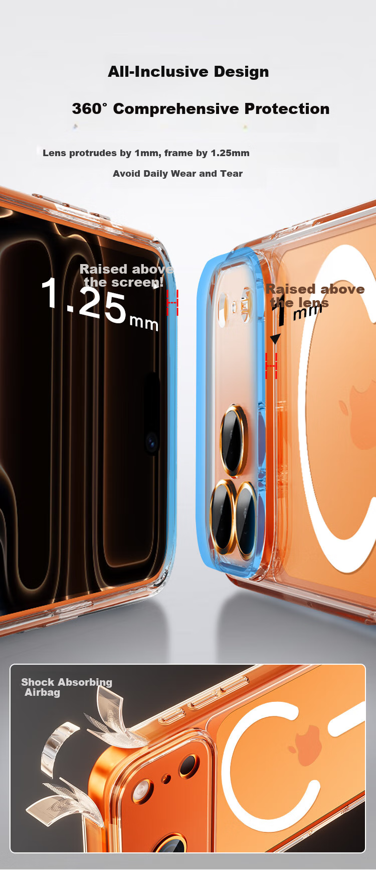 JD Original Чехол для iPhone 17 Pro Max, ультрапрочный, защита от падений, магнитный, прозрачный, Magsafe, противоударный