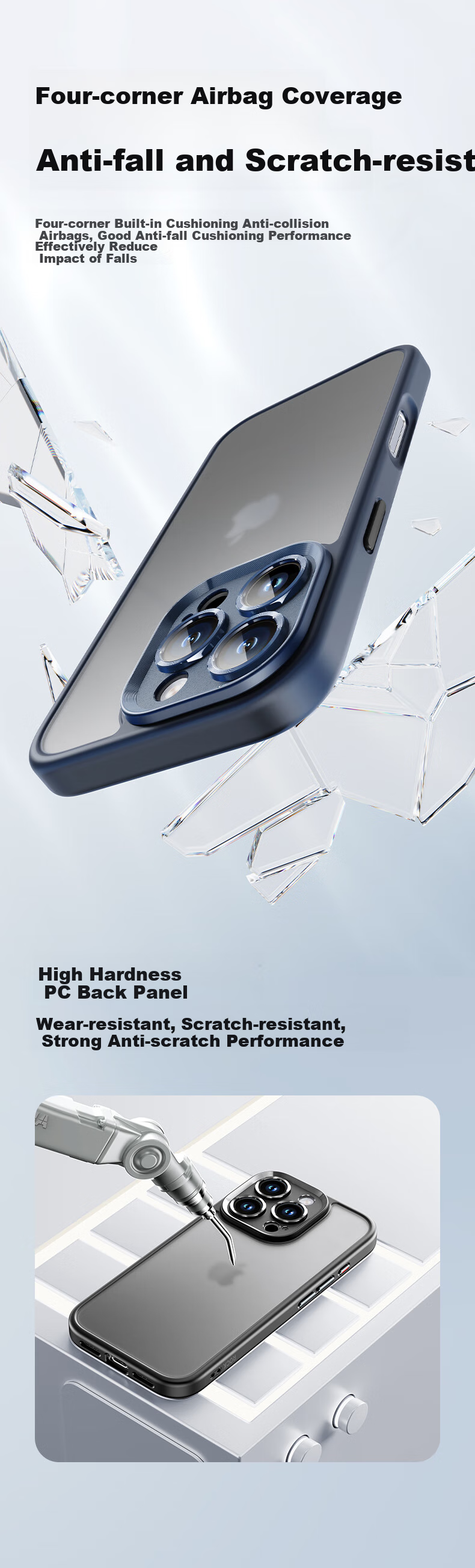 Чехол для iPhone 16 Pro ROCK, защита камеры, черный