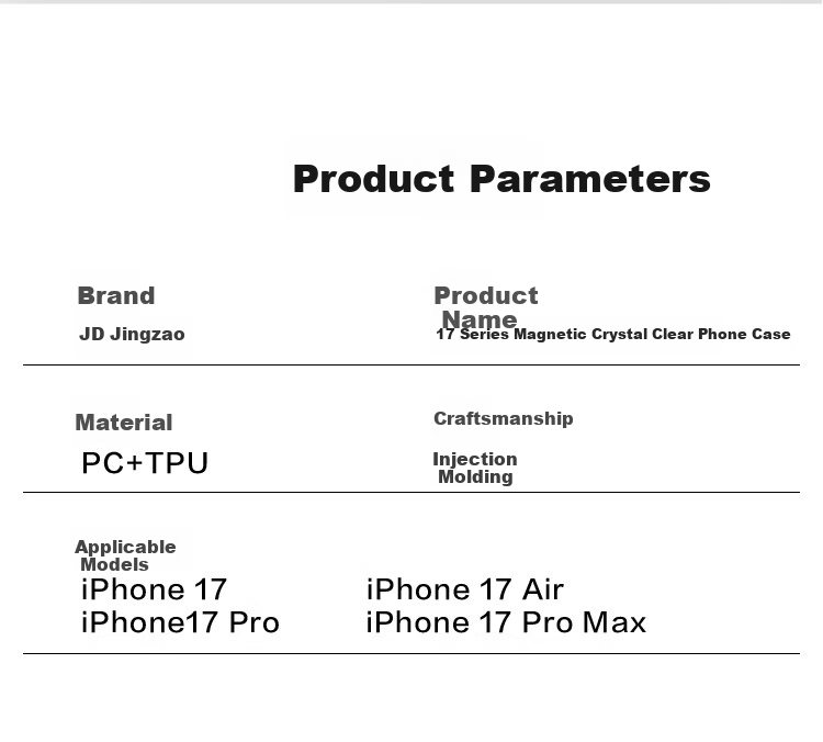 JD Original Чехол для iPhone 17 Pro Max, ультрапрочный, защита от падений, магнитный, прозрачный, Magsafe, противоударный