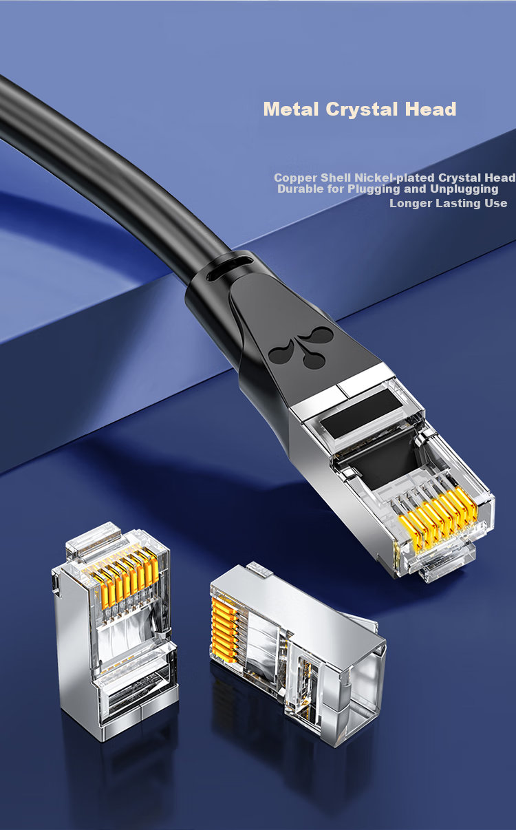 Сетевой кабель SAMZHE CAT6 Gigabit Ethernet, 8-жильный витой экран, 20 метров, черный GWD6200