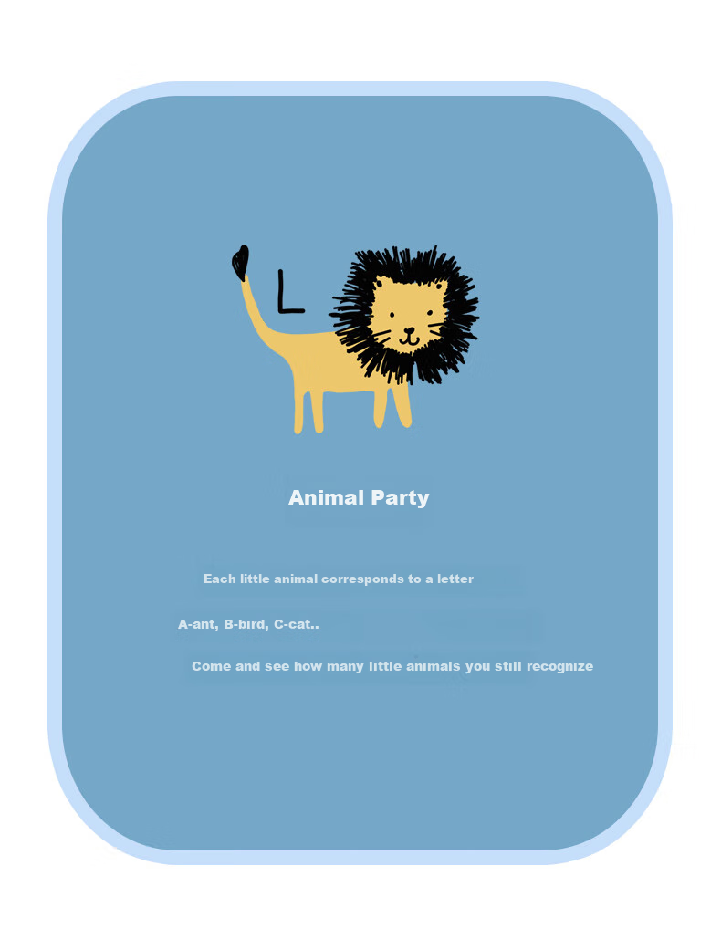 Комплект постельного белья MIDO HOUSE, 100% хлопок, детский, "Animal Party", для кровати 1.5м, голубой