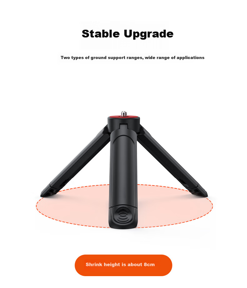 BIAZE JS33 штатив-монопод для экшн-камер DJI Pocket 3, Action 4/5 Pro, выдвижной настольный штатив с интерфейсом 1/4 дюйма, подставка для прямой трансляции