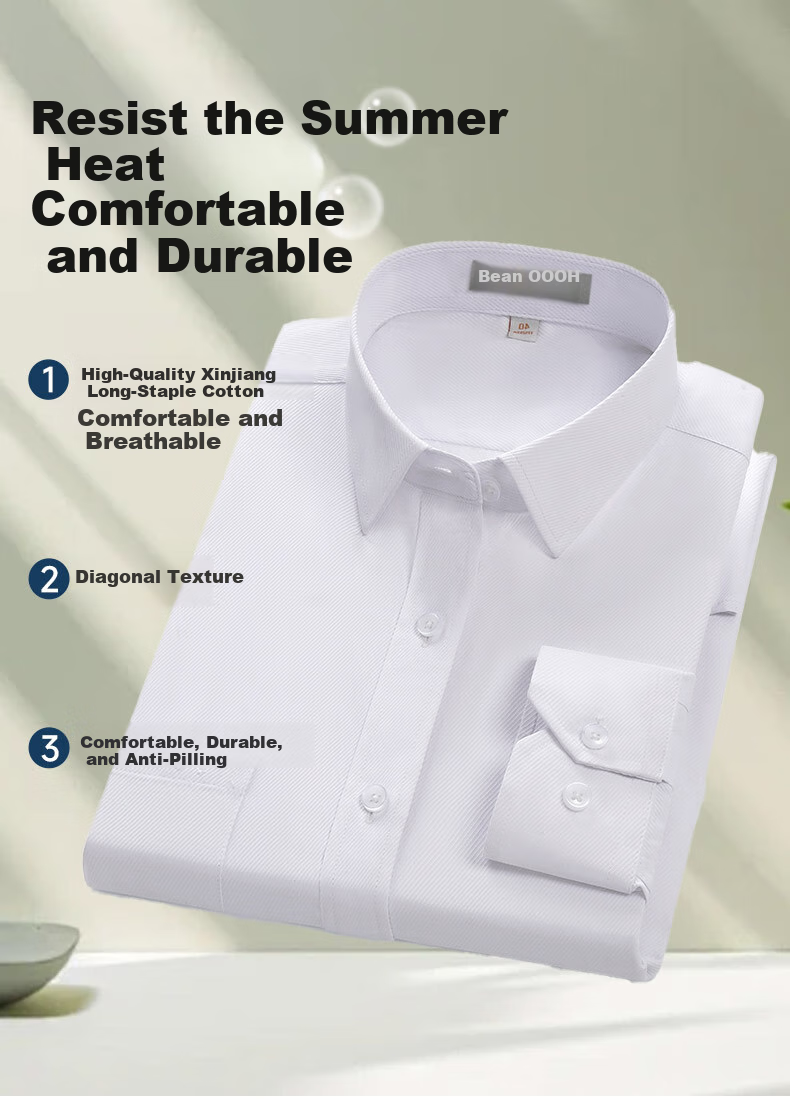 Мужская рубашка Hodo с длинным рукавом, однотонная, в стиле business casual, профессиональная рабочая униформа, классическая белая рубашка для мужчин