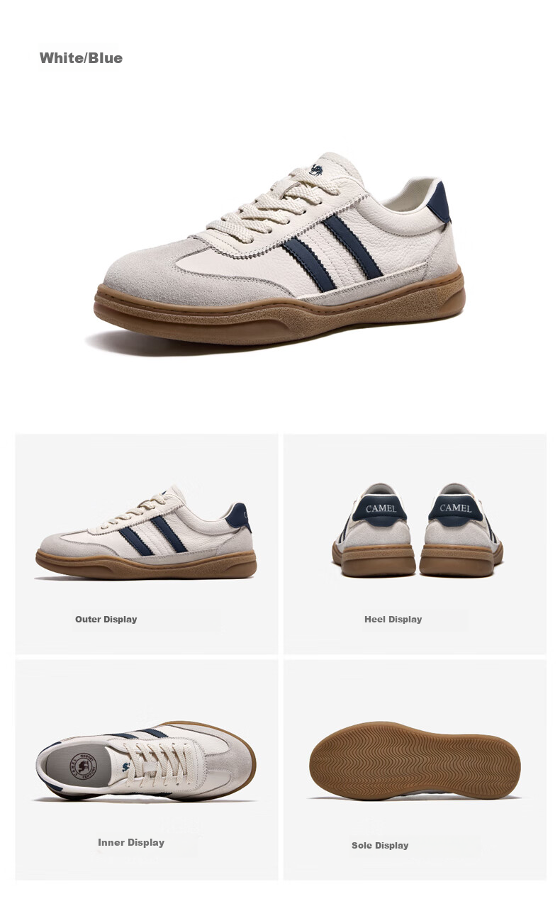 Мужские кроссовки CAMEL Retro Comfortable Versatile Soft Grip Relaxed Casual Training Shoes, G15A547089, Белый и синий, Размер 42