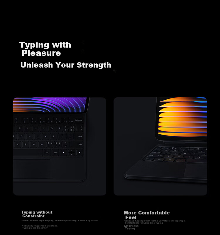 MI Tablet Official Original Accessories Floating Keyboard Compatible with 7/7Pro Series Dark Gray [With Touchpad]