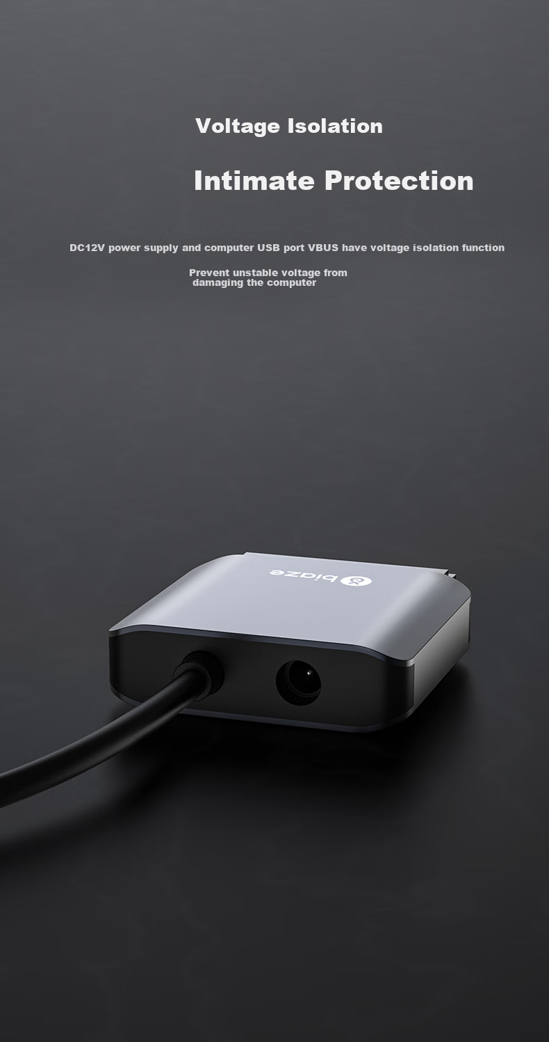 Кабель-адаптер BIAZE USB 3.0 на SATA с блоком питания 12V/2A, для подключения HDD/SSD 2.5/3.5 дюйма