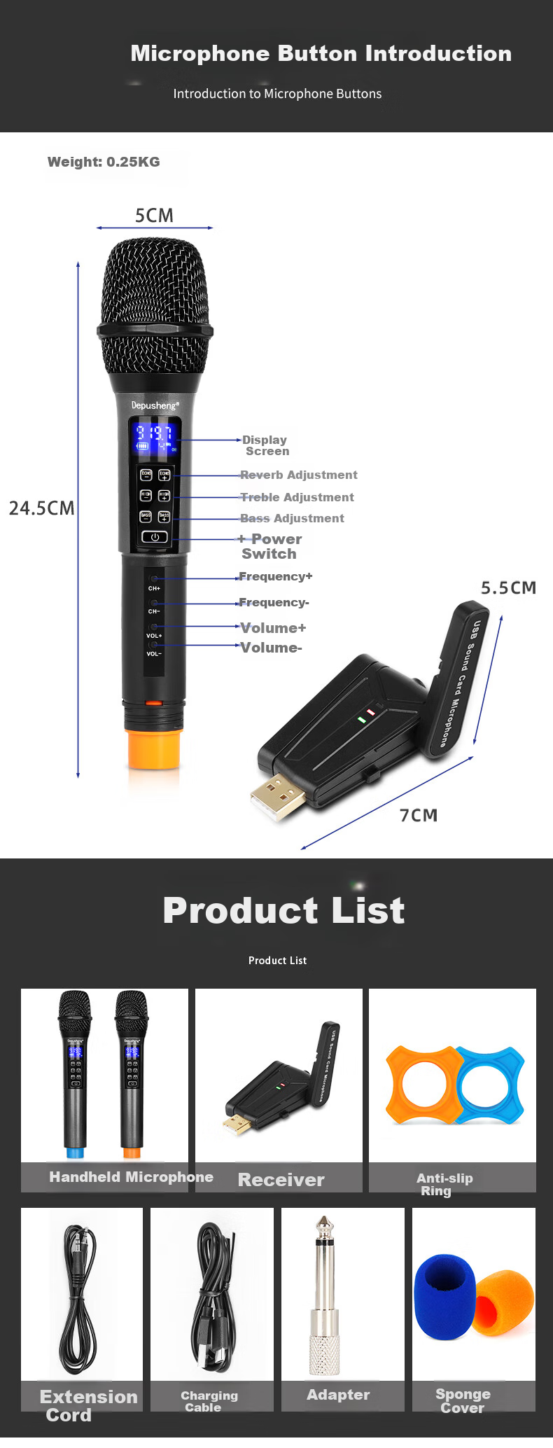 Беспроводной USB-микрофон Depusheng W4 для компьютера, ноутбука, прямых трансляций, видеоконференций, онлайн-уроков, записи, караоке, с шумоподавлением, звукоснимателем, белого цвета