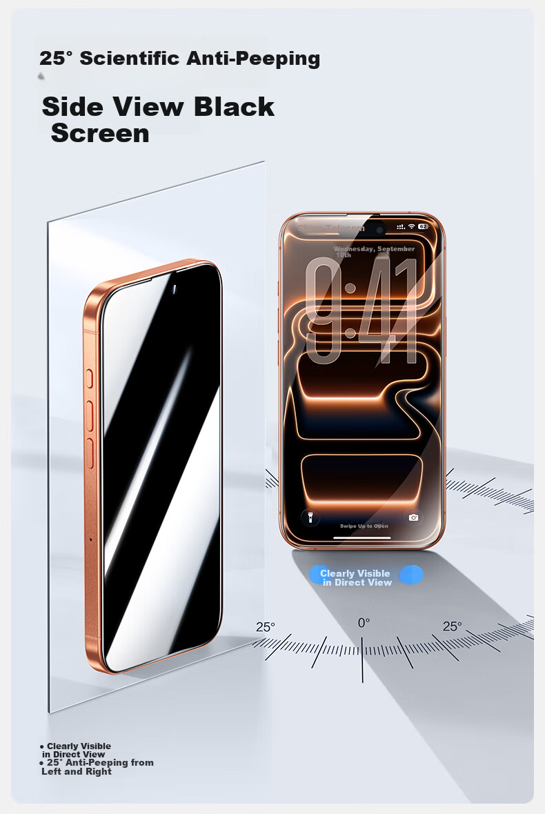 Защитное стекло SmartDevil для Apple iPhone 17 Pro Max, антишпионское, противоударное, полноэкранное, 1 шт.