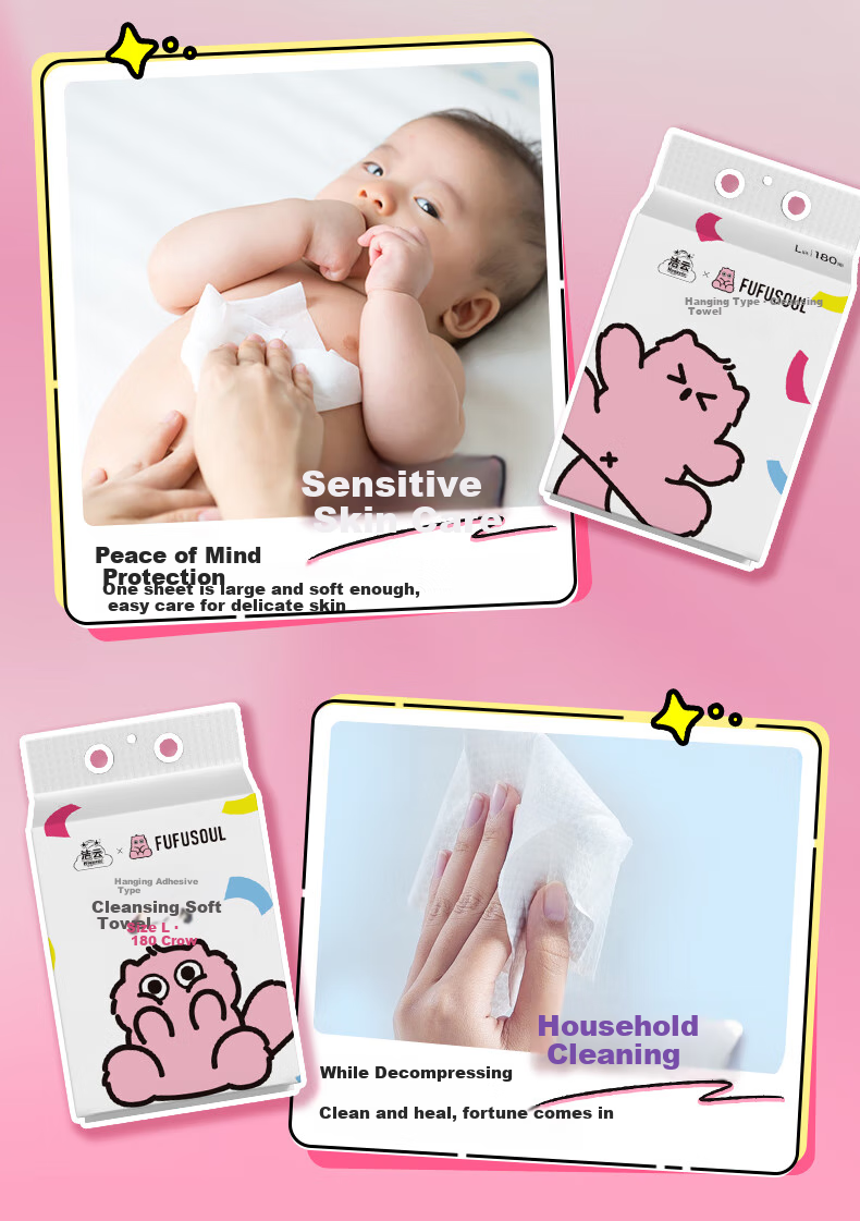 Влажные салфетки для лица Hygienix, 180 шт. * 2 упаковки, большой размер, утолщенные, одноразовые полотенца для лица, замена традиционным полотенцам