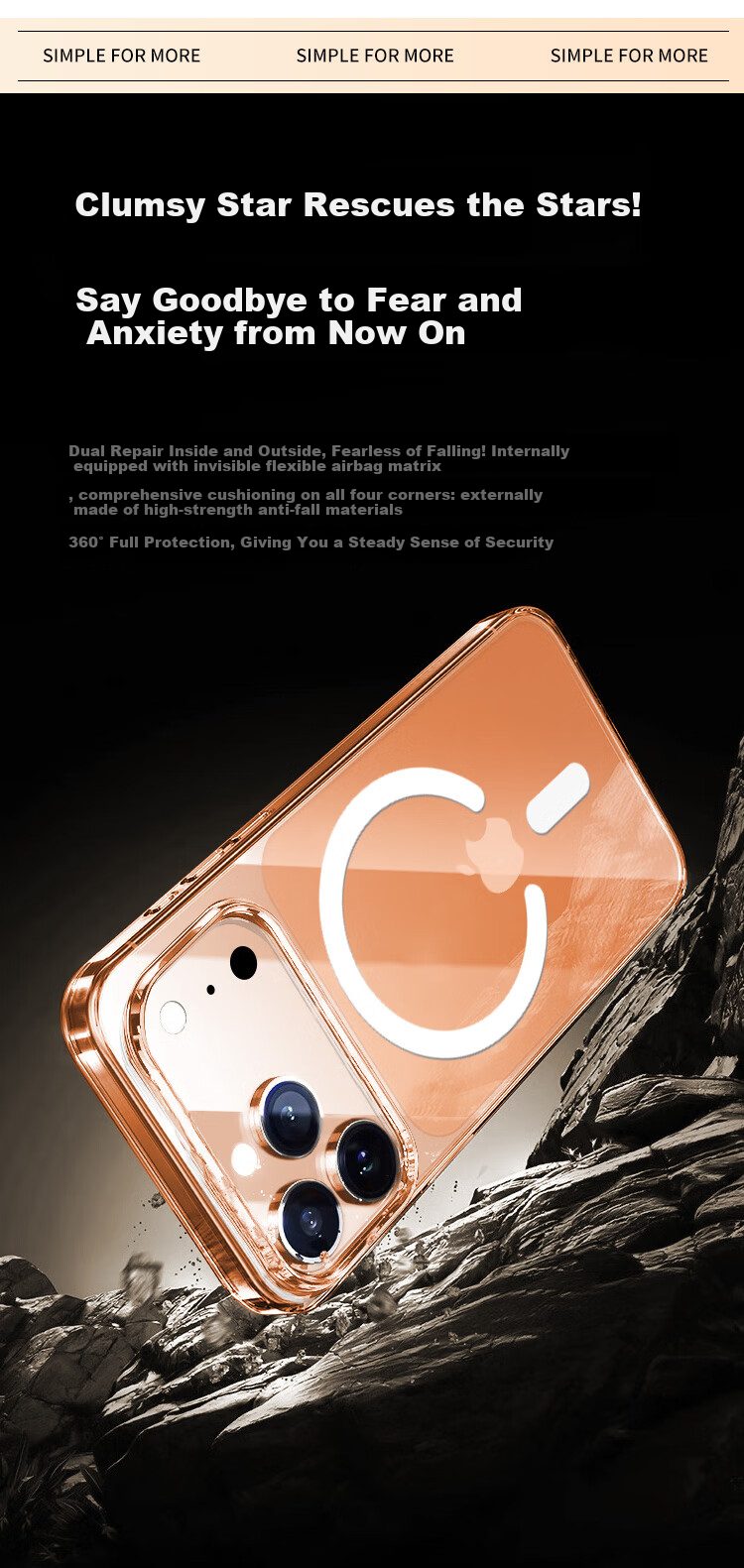 Чехол для iPhone 17 Pro KOOLIFE, защитный, с поддержкой MagSafe, ультратонкий, прозрачный