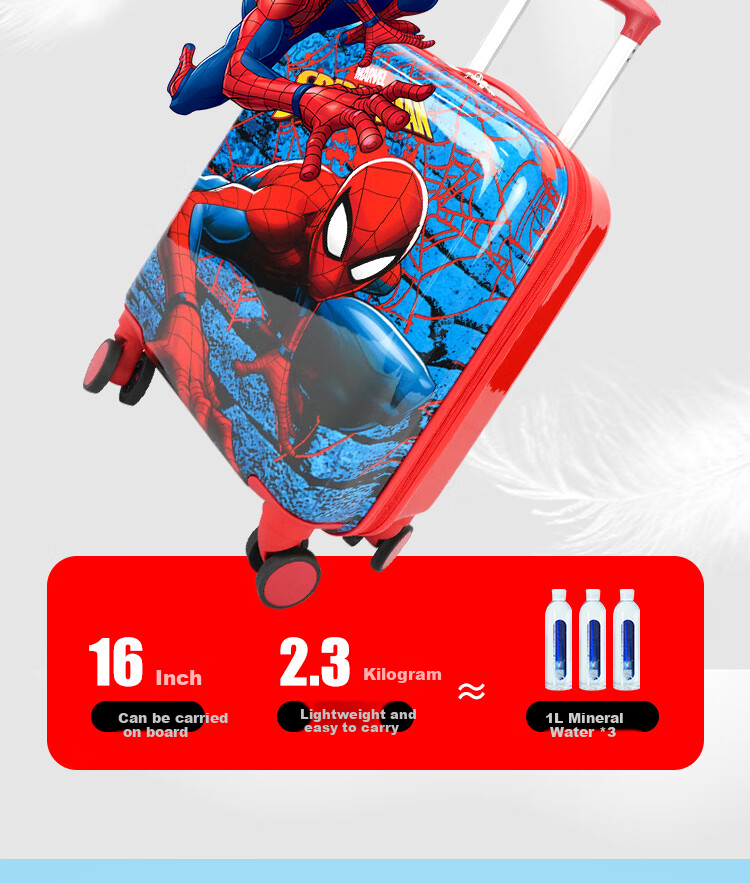 Детский чемодан Mesuca Disney Spider-Man, 16 дюймов, на колесиках, с сиденьем, для путешествий
