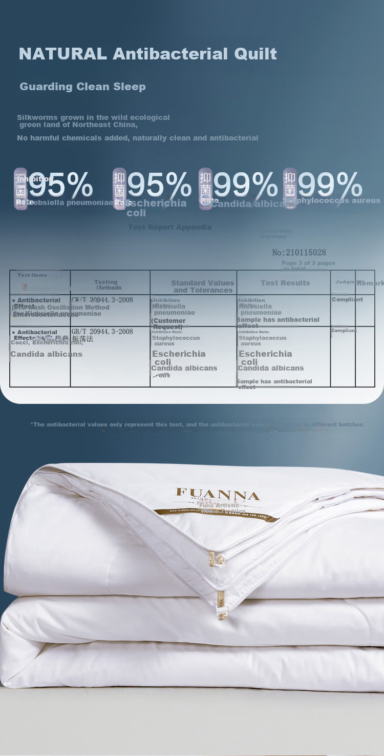 Пуховое одеяло FUANNA 100% шелк, двуспальное, зимнее, утолщенное, 100% хлопок, 3.8 кг, 203*229 см