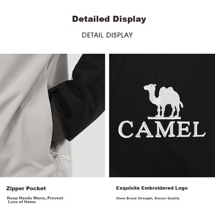 Куртка-ветровка Luotuo Outdoor (CAMEL) унисекс, водонепроницаемая, грязеотталкивающая, трехслойный комплект A7W217127J