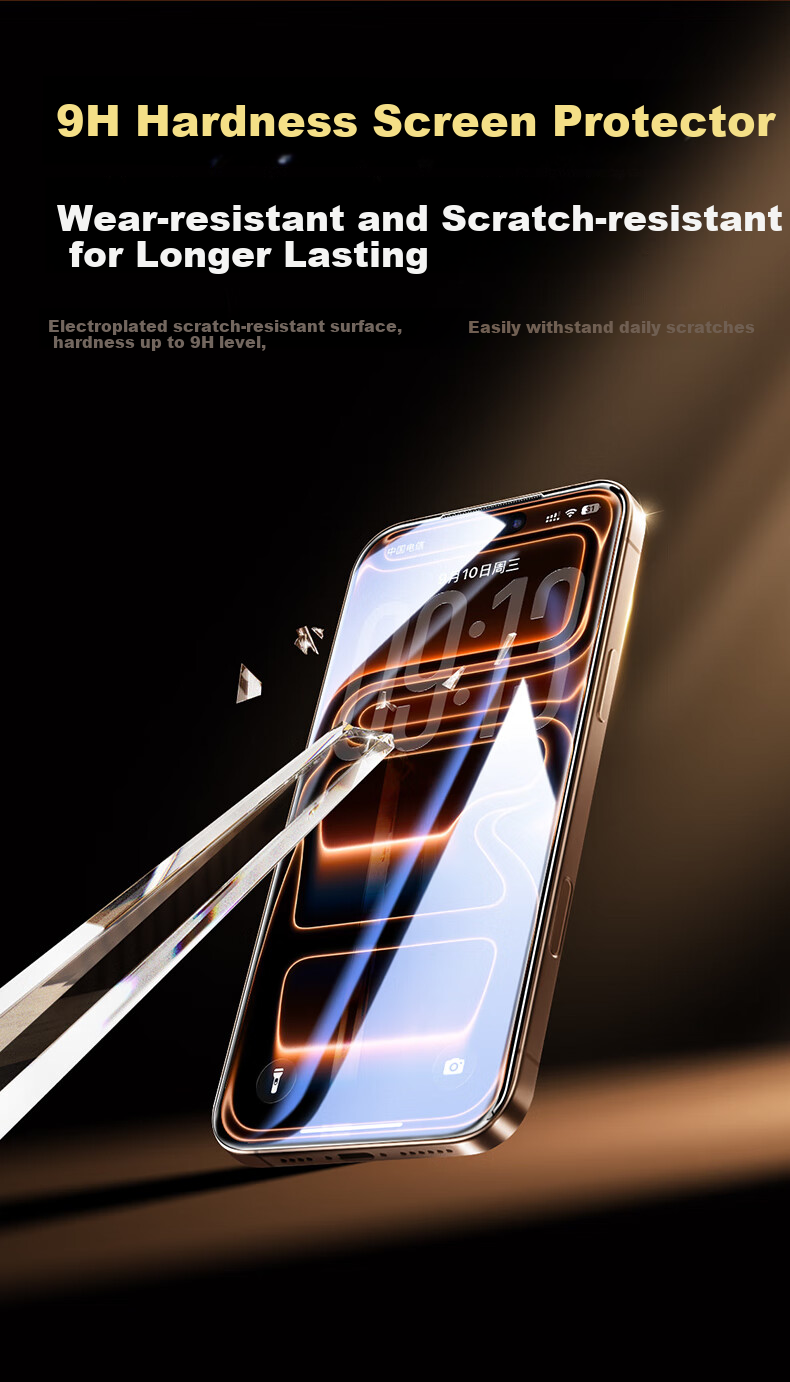 Защитное стекло PISEN для Apple iPhone 17 Pro, 3D горячее изгибание, полное покрытие, антибликовое, противоударное, прозрачное, 1 шт.