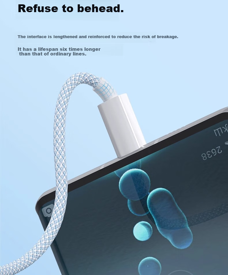 Кабель Nengshi Type-C, 100W, 6A, для Huawei Nova, Xiaomi, Vivo, Honor, OPPO, синий, 1 метр
