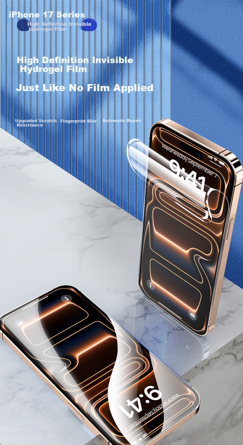 Защитная гидрогелевая пленка Smorss для Apple iPhone 17 Pro Max, полноэкранная, ультратонкая, с защитой от отпечатков пальцев и царапин