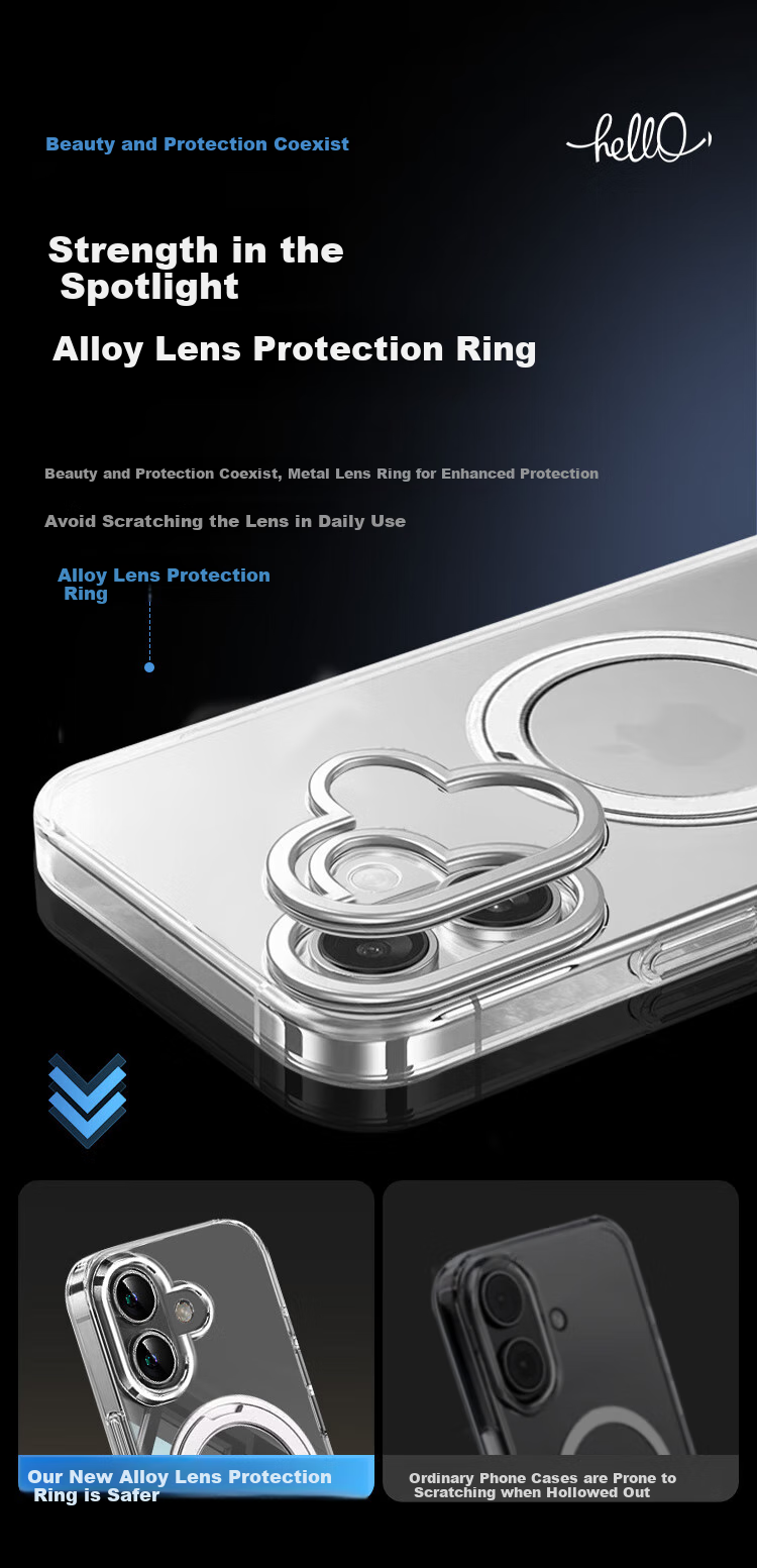 Чехол Kulefeng для Apple iPhone 17, противоударный, с вращающейся магнитной подставкой, ультратонкий, прозрачный