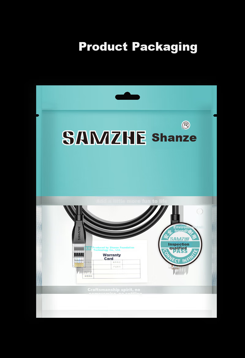 Сетевой кабель SAMZHE CAT6A Ethernet, 0.5 метра, гигабитный, 8-жильный, черный