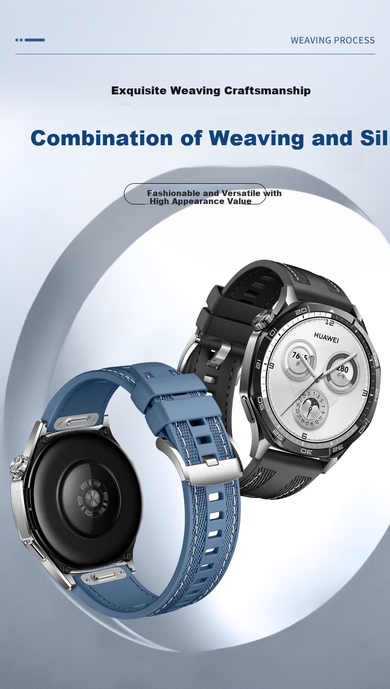 Ремешок для Huawei Watch GT 6 / GT 5 Pro / GT 4 / GT 3, нейлоновый плетеный силиконовый, совместимый с Watch 4 Pro / Watch 3 Pro, от бренда Xiaopijiang