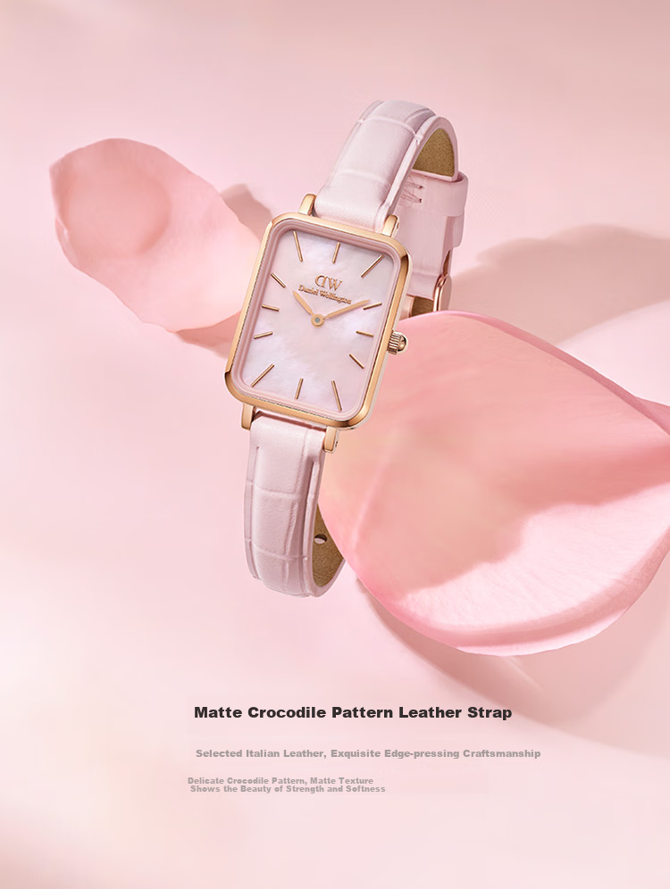 Женские часы Daniel Wellington DW508, кварцевые, с перламутровым циферблатом, розовое золото, кожаный ремешок