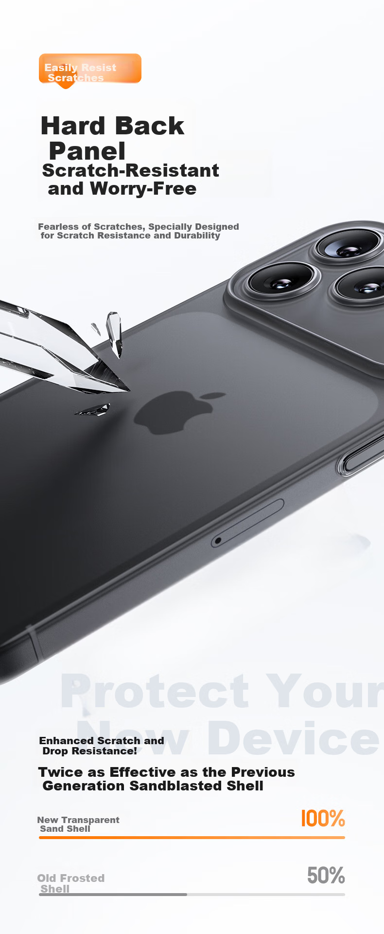 Чехол для Apple iPhone 17 Pro Mofei, ударопрочный, полупрозрачный, матовый, с защитой камеры, с охлаждением, противоскользящий, синий
