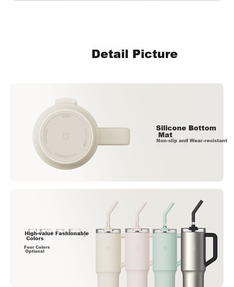 Xiaomi Straw Insulated Cup, 1L, Lime Green