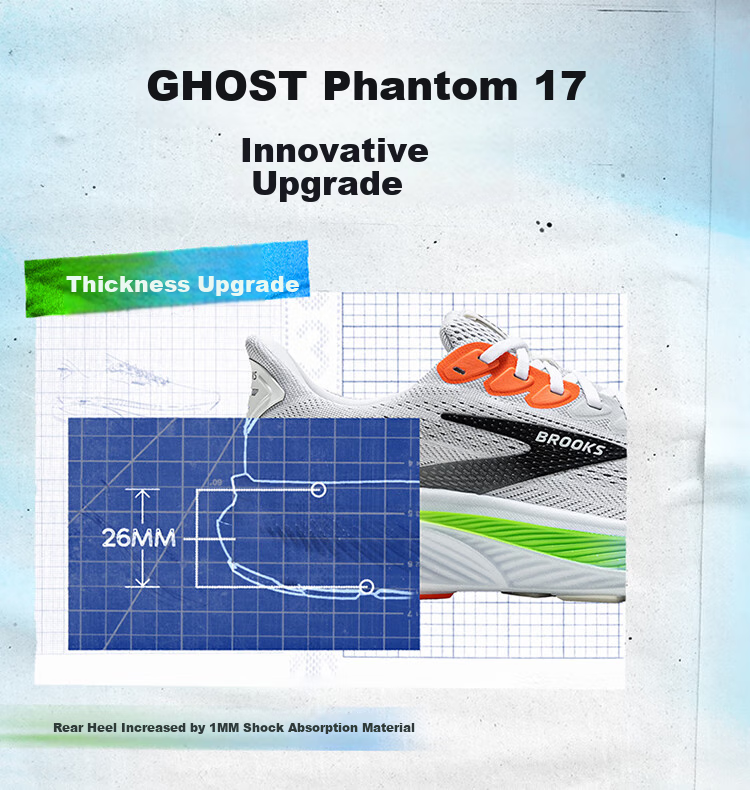 Кроссовки для мужчин Brooks Ghost 17, черные, размер 45.5