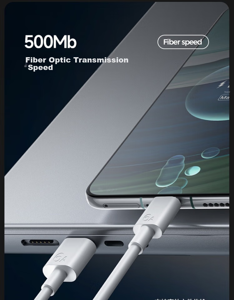 Кабель Nengshi Type-C, 6A, 100W, быстрая зарядка для Huawei, Honor, OPPO, Xiaomi, Android, 1 метр, белый