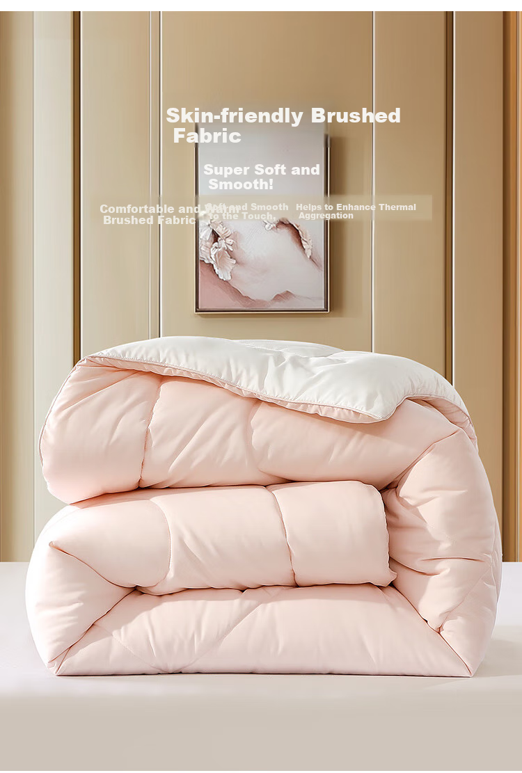 Одеяло FUANNA "Soft Fufu" с антибактериальным волокном, 10 отверстий, всесезонное, 230x229 см, розовый + белый