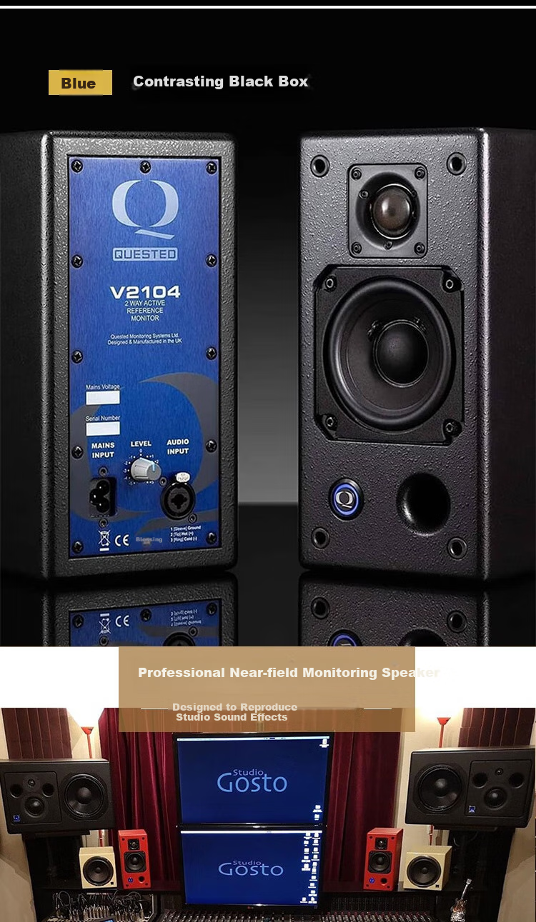Активные студийные мониторы Roger Quested V2104, ближнего поля, Hi-Fi, красное юбилейное издание, оригинальный британский импорт