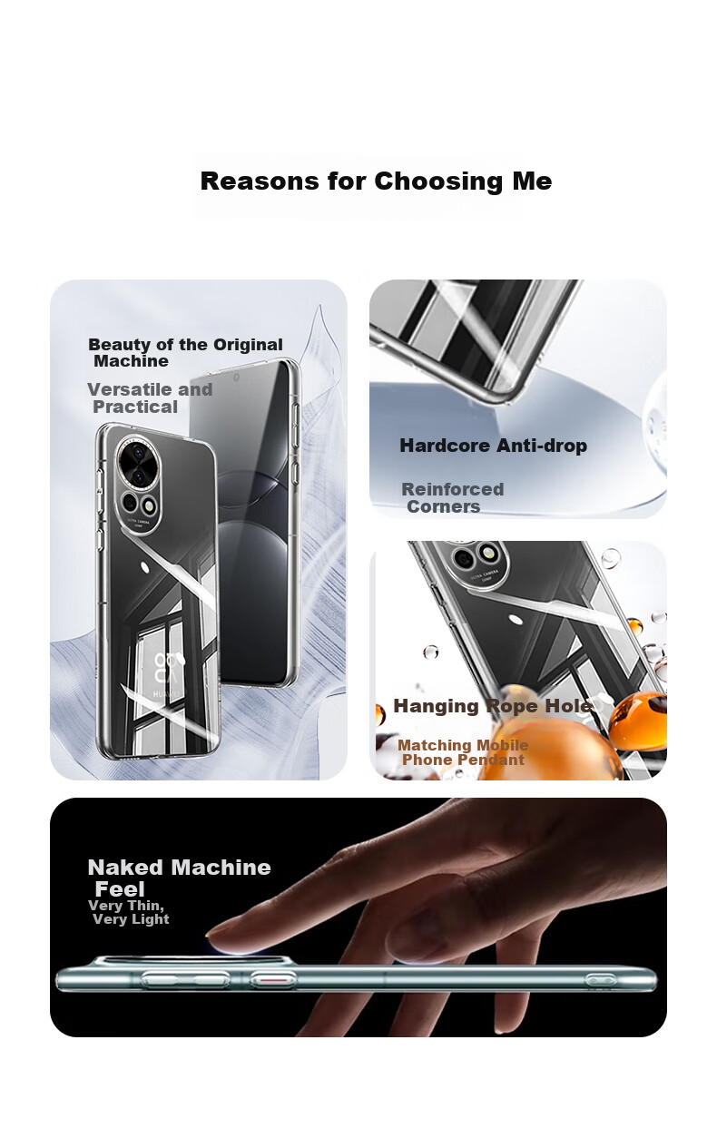 Чехол для телефона Snowkids для Huawei Nova 13/12, полная защита объектива, противоударный мягкий чехол, ультратонкий полностью прозрачный, сохраняет оригинальный внешний вид телефона, подходит для мужчин и женщин