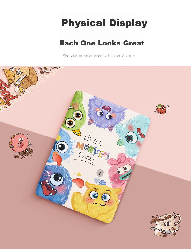 Чехол QBOSS для iPad Air 2, iPad 5, защитный чехол с мягкой воздушной подушкой, ударопрочный, с рисунком, милый монстр