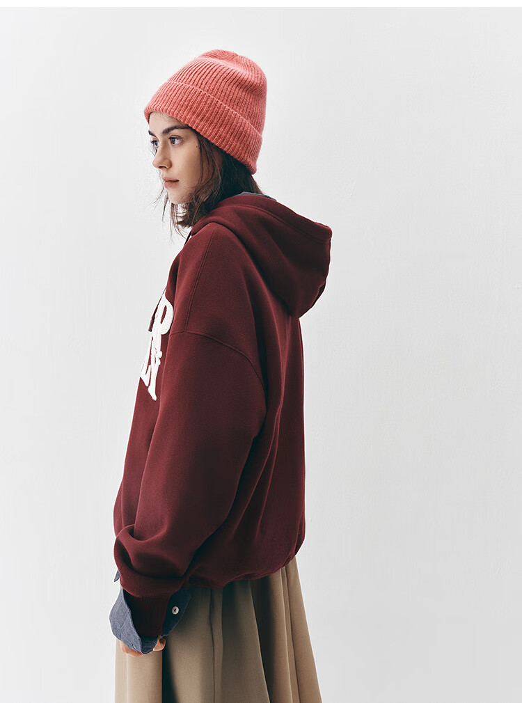 Женская толстовка Semir, флисовая, оверсайз, с буквенным принтом, для зимы 2025, повседневный стиль