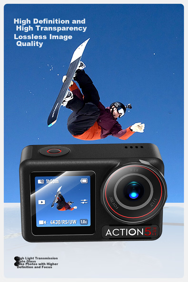 Защитная пленка SmartDevil для экрана DJI Action 5 Pro, закаленное стекло, противоударная, антибликовая, 1 комплект