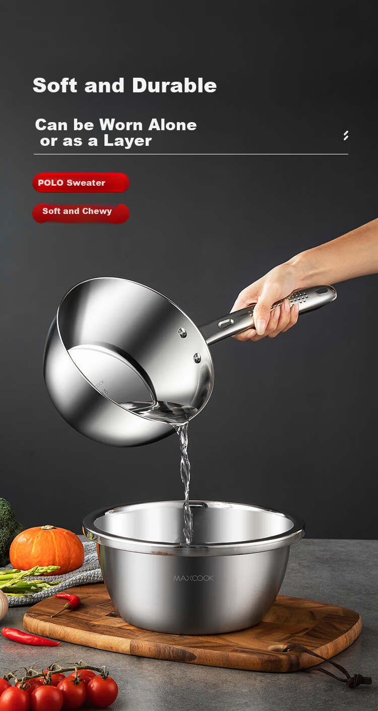 MAXCOOK 316L Нержавеющая сталь, ковш для воды, 18 см, для дома и коммерческого использования, черпак для воды MCPJ2355