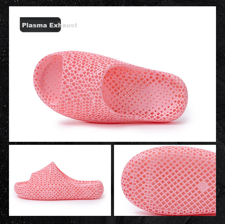 JD Original [3D Printed Slippers] Нескользящие уличные дышащие весенне-летние мягкие эластичные спортивные сандалии-шлепанцы Quantum Dark Black 44