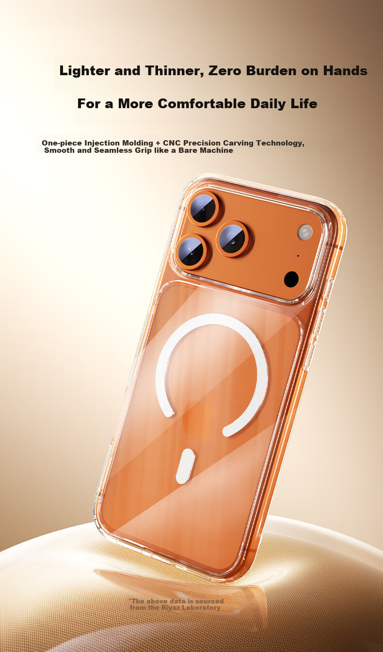 Чехол BIAZE для Apple iPhone 17 Pro Max, прозрачный, противоударный, MagSafe