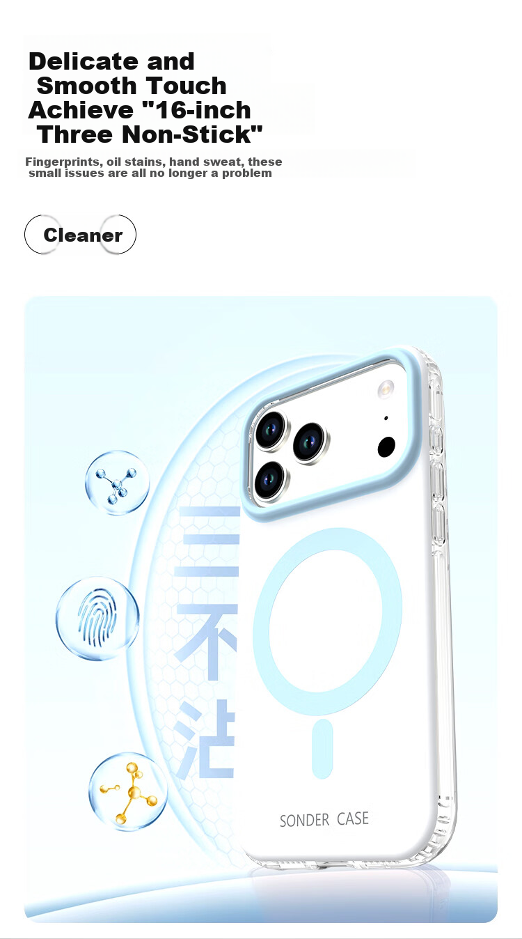 Чехол Smorss для Apple iPhone 17 Pro, противоударный, MagSafe, силикон/поликарбонат, сине-белый