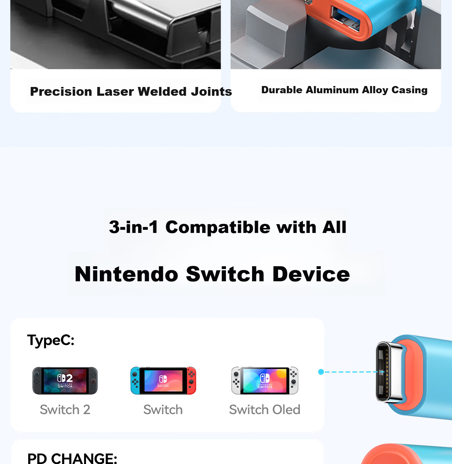 JSAUX Jia Suo портативный док-кабель для Nintendo SWITCH 2, расширительный док-кабель NS, видеоадаптер для подключения к телевизору, аксессуар для консоли