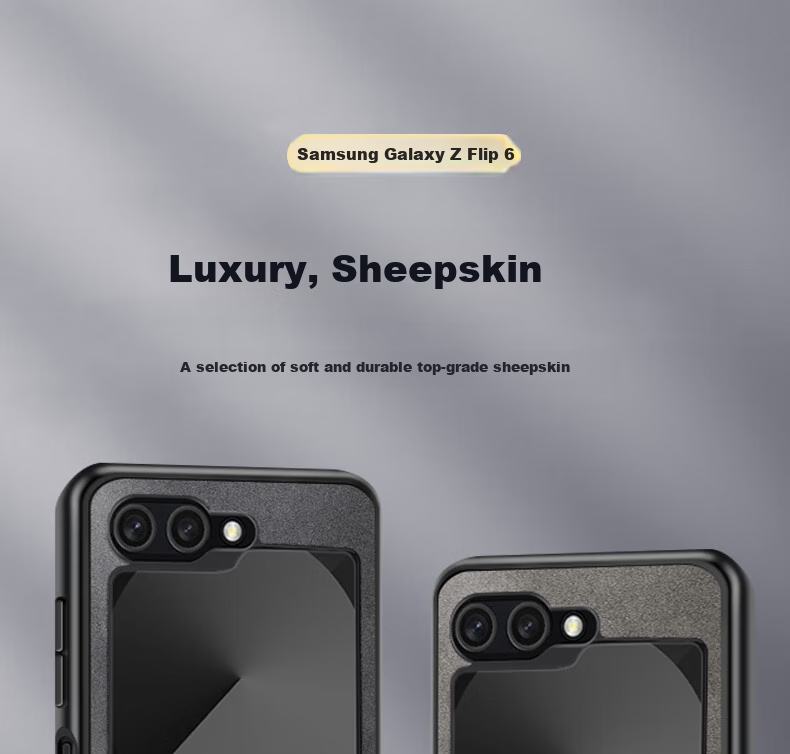 Чехол для Samsung Galaxy Z Flip6, кожаный, складной, противоударный, для мужчин и женщин, графитовый серый