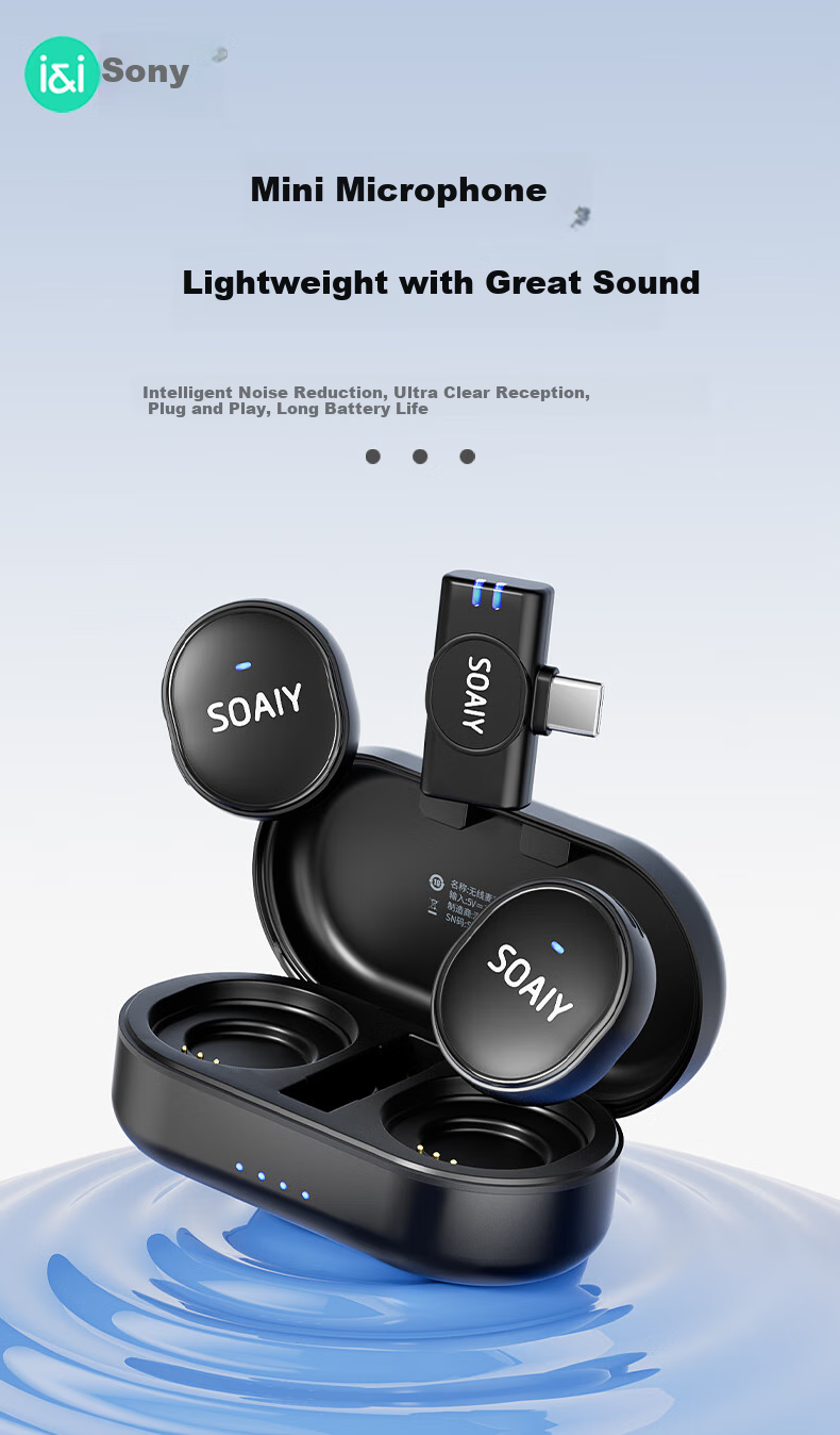 Петличный микрофон Soaiy SA-V3 для мобильных телефонов, беспроводной, с шумоподавлением, для прямой трансляции, записи видео, TikTok, Android