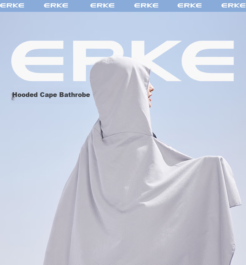 Пляжное пончо-халат ERKE для мужчин и женщин, портативное, быстросохнущее, для плавания, серый