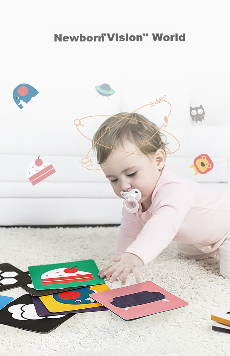 Babycare Карточки для визуального развития новорожденных, черно-белые, набор из 4 книг, развивающие игрушки для детей от 0 до 3 лет