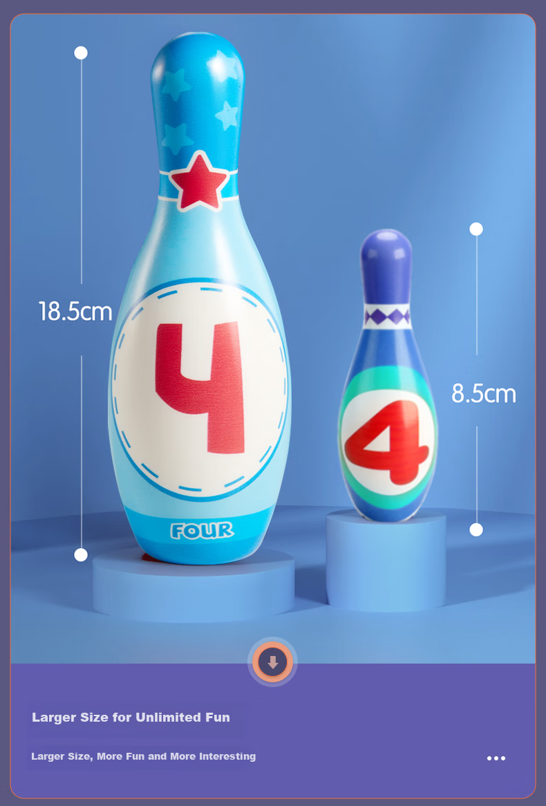 Детская игра для боулинга Dimoarch, набор из 10 кеглей и 2 шаров, для мальчиков и девочек, подарок на Новый год и день рождения