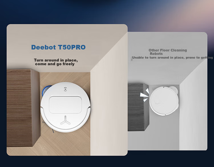 Робот-пылесос ECOVACS T50 PRO с функцией влажной уборки, автоматической очисткой, сбором пыли, интеллектуальным домашним использованием, двойными механическими рычагами, обнаружением волос, версией резервуара для воды с нулевым запутыванием (совместим с HarmonyOS)
