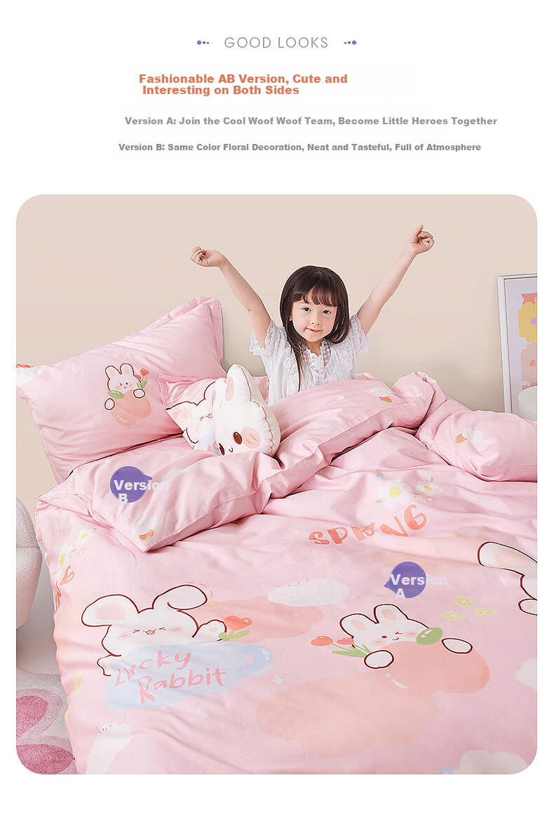 Пододеяльник Luolaikids из 100% хлопка для девочек, размер 120*150 см, класс А, стиль мультфильм
