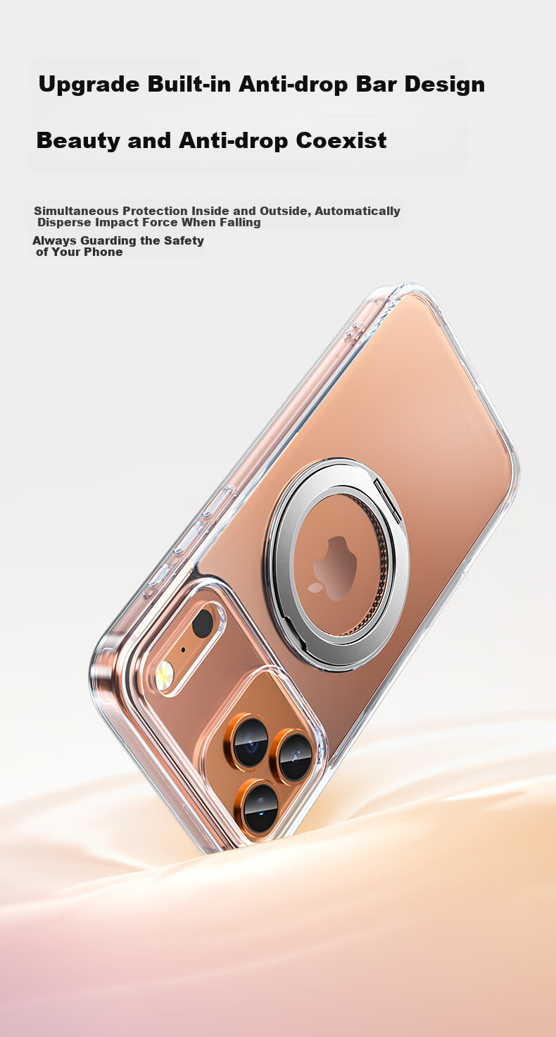 Чехол Stiger для Apple iPhone 17 Pro Max, магнитный, с защитой от падений, прозрачный, TPU