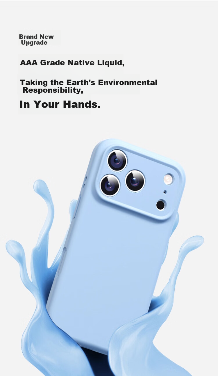 Чехол для Apple iPhone 17 Pro Max Zhilangni, жидкий силикон, защита камеры, противоударный, ультратонкий, синий